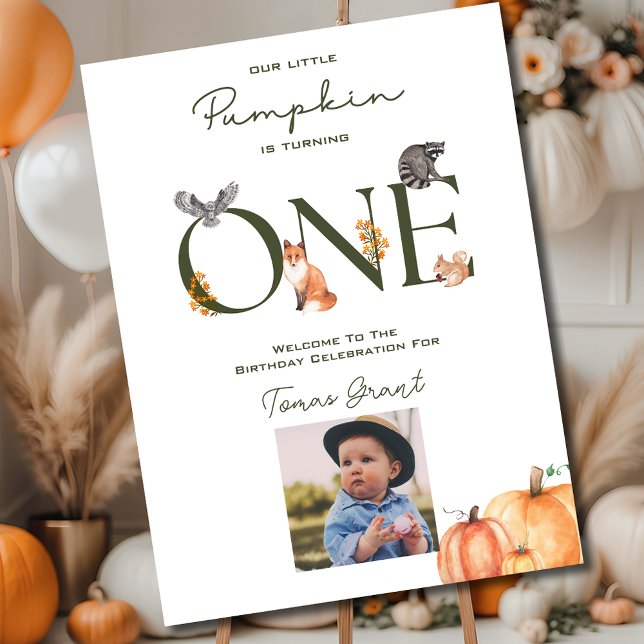Our Little Pumpkin First Birthday Welcome Poster (Our Little Pumpkin First Birthday Welcome Poster
)