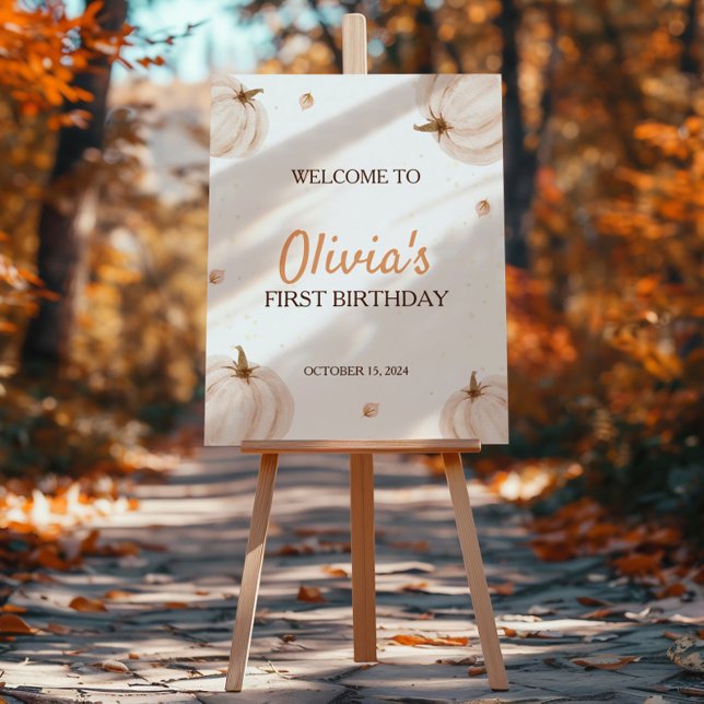 Our Little Pumpkin First Birthday Welcome Sign (Creator Uploaded)