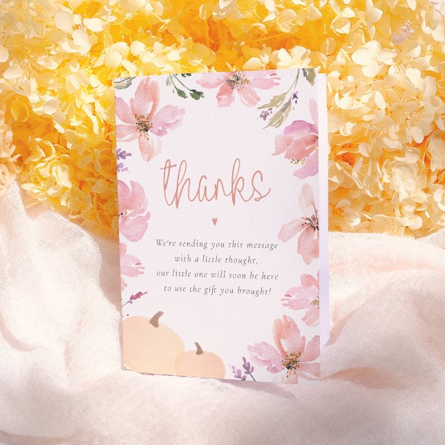 Our Little Pumpkin Floral Baby Shower Thank You (Creator Uploaded)