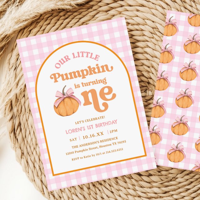 Our Little Pumpkin Girl 1st Birthday Party Invitation (Creator Uploaded)