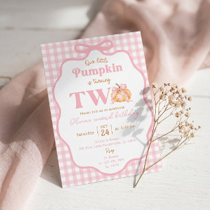 Our Little Pumpkin Girl 2nd Birthday Invitation