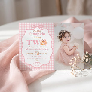Our Little Pumpkin Girl 2nd Birthday Invitation