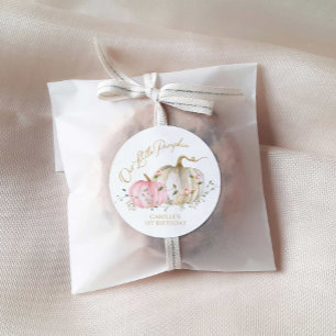 Our Little Pumpkin Girl Birthday Classic Round Sticker