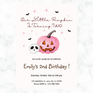 Our Little Pumpkin Halloween Birthday Any Year  Invitation