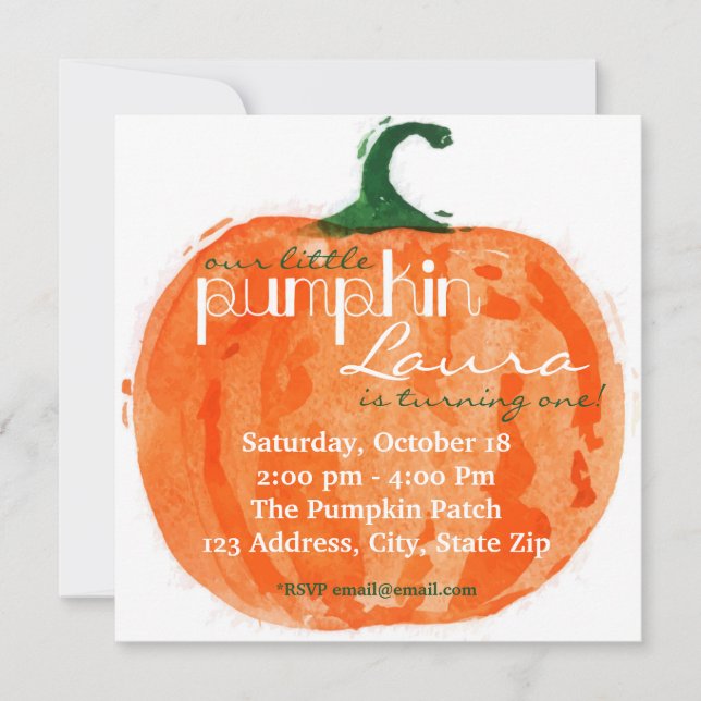 Our Little Pumpkin Invitation (Front)