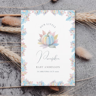 Our Little Pumpkin is Arriving Fall Baby Arrival Announcement