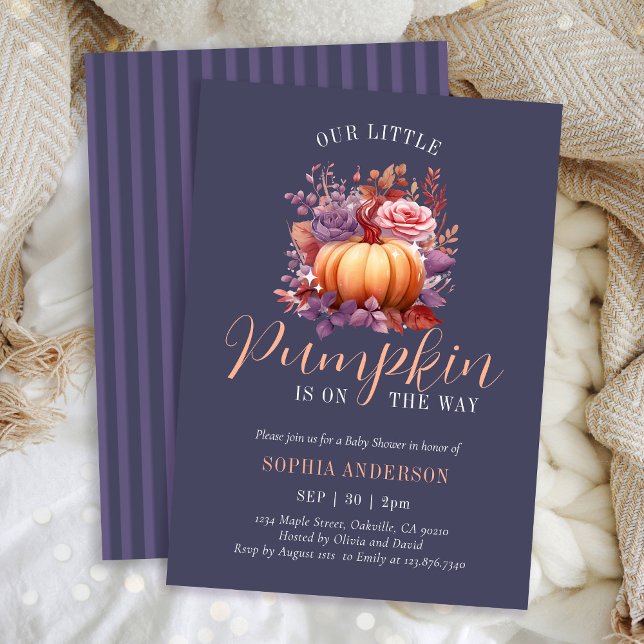Our Little Pumpkin Is On The Way Baby Shower Invitation (Creator Uploaded)