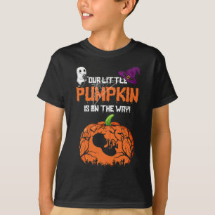 Our Little Pumpkin Is on the Way Halloween Pregnan T-Shirt