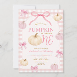 Our Little Pumpkin Is Turning One 1st Birthday Invitation