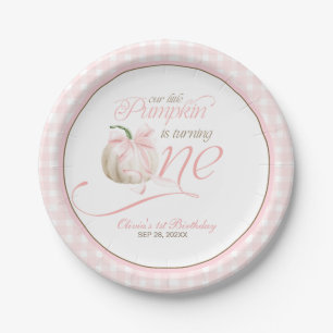 Our Little Pumpkin Is Turning One 1st Birthday Paper Plate