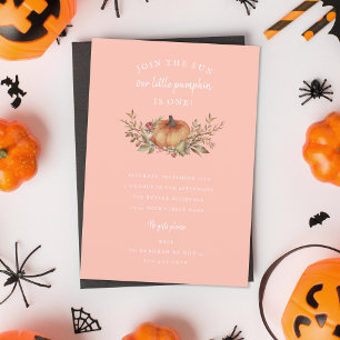 Our Little Pumpkin is Turning One Autumn Birthday Invitation