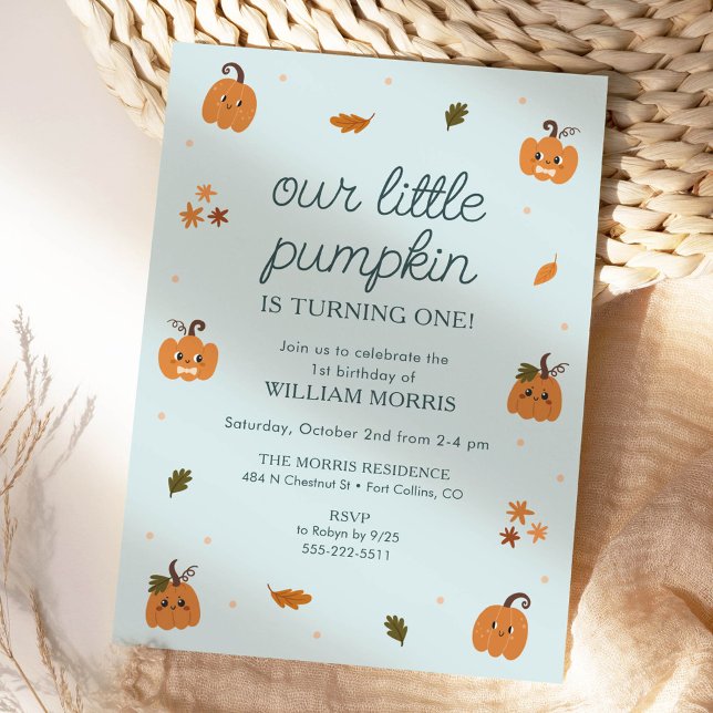 Our Little Pumpkin Is Turning One Birthday Invitation (Creator Uploaded)