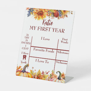 Our Little Pumpkin is Turning One Year Pedestal Sign