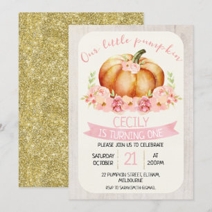 Our little pumpkin kids birthday party invitation
