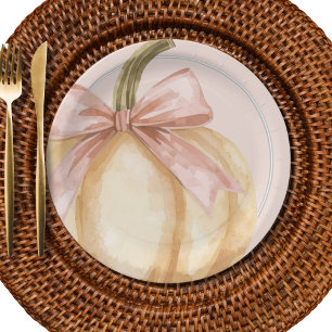 Our Little Pumpkin on the Way Fall Baby Shower Paper Plate