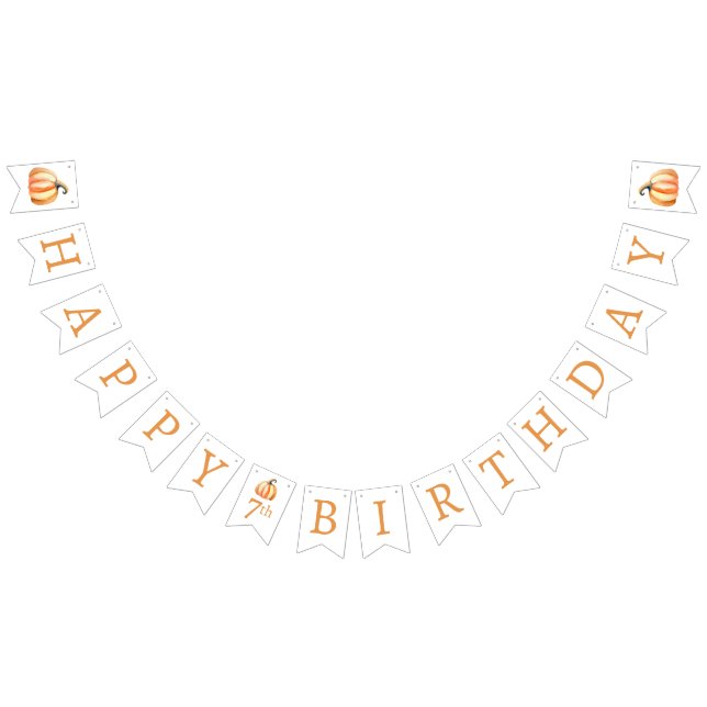 Our Little Pumpkin, Orange, Kids' Birthday Party Bunting (All)