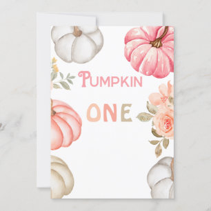 Our Little Pumpkin Pink Bold Girl 1st Birthday Invitation