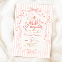 Our Little Pumpkin Pink Bow 1st Birthday