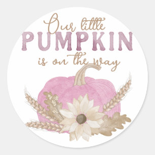 Our Little Pumpkin - Pink Classic Round Sticker