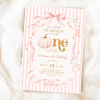 Our Little Pumpkin Pink Ribbon Bow 1st Birthday