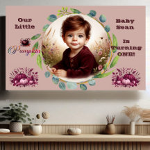 Our Little Pumpkin Purple 1st Birthday Fall Wreath