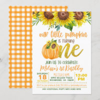 Our Little Pumpkin (Sunflower) is turning ONE