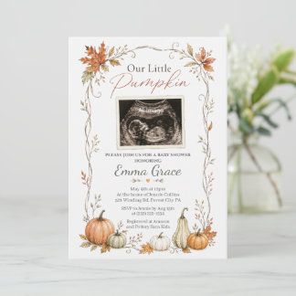 Our Little Pumpkin Ultrasound Baby Shower Invite