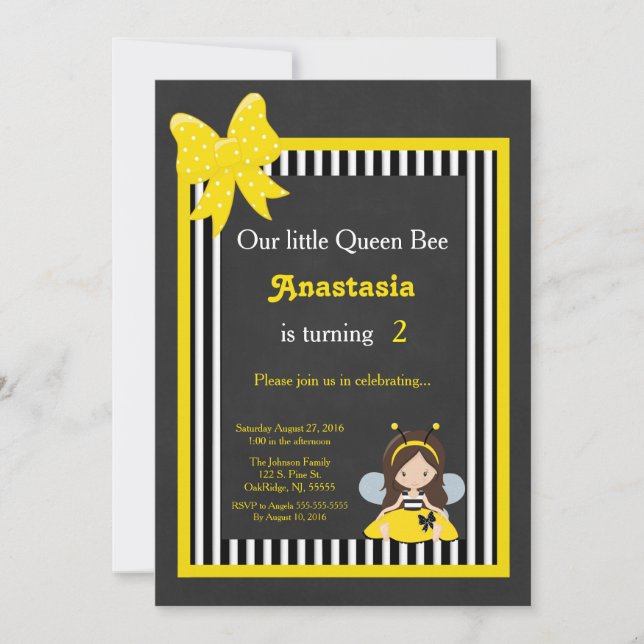 Our Little Queen Bee Invitation (Front)