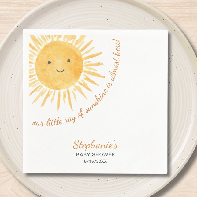 Our Little Ray Of Sunshine Baby Shower Napkin (Creator Uploaded)