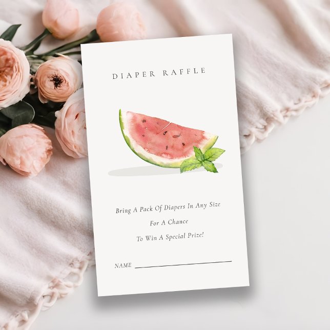 Our Little Red Melon Diaper Raffle Baby Shower Enclosure Card (Creator Uploaded)