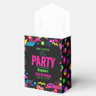our little Retro Neon 80's Birthday Party Favour Box