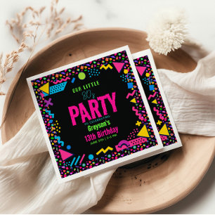 our little Retro Neon 80's Birthday Party Napkin