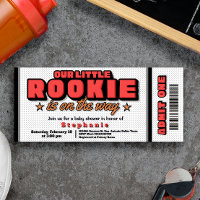 Our Little Rookie is on the Way Ticket Invitation