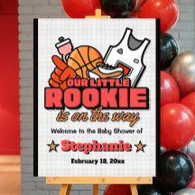 Our Little Rookie is on the Way Welcome Sign
