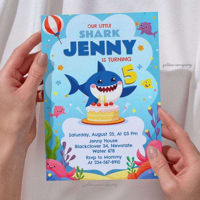 Our Little Shark Birthday Party Invitation (Our Little Shark Birthday Party Invitation
)