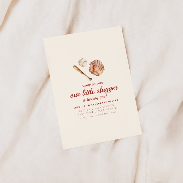 Our Little Slugger Baseball Birthday Invite (Creator Uploaded)