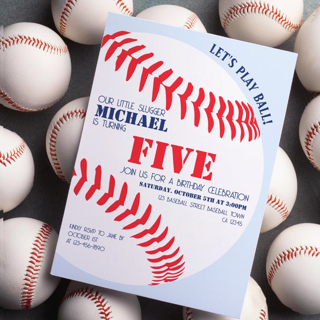 Our Little Slugger Baseball Birthday Party Invitation (Creator Uploaded)