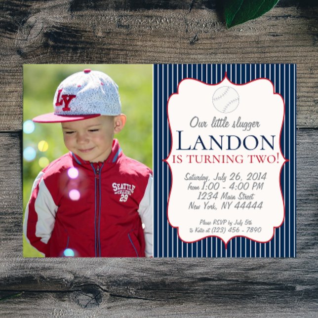 Our Little Slugger Baseball Party Invitation (Creator Uploaded)