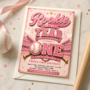 Our Little Slugger Is Turning One Invitation