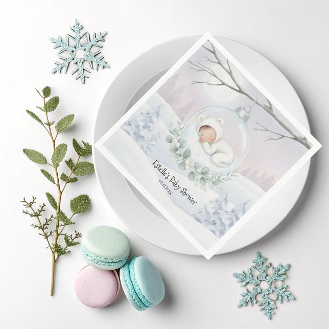 Our Little Snowbaby is on the way Winter Accent Napkin (Creator Uploaded)