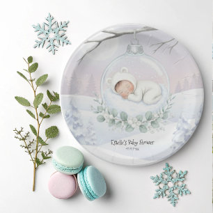 Our Little Snowbaby is on the way Winter Serving Paper Plate