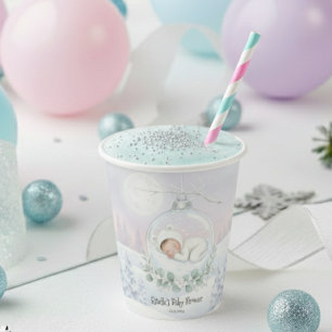 Our Little Snowbaby is on the way Winter snow  Paper Cups