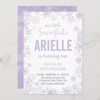 Our Little Snowflake | Girl First Birthday Invitation