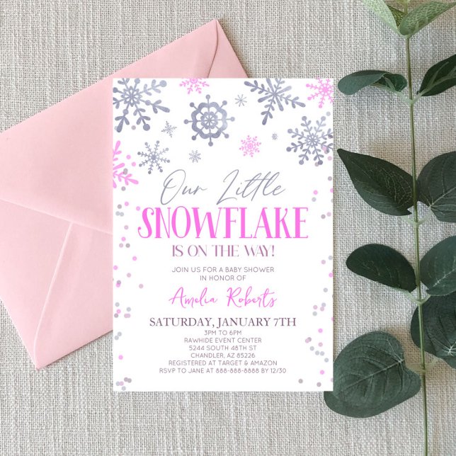 Our Little Snowflake Winter Wonderland Baby Shower Invitation (Creator Uploaded)