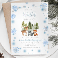 Our Little Snowflakes Deer Animal Birthday invite