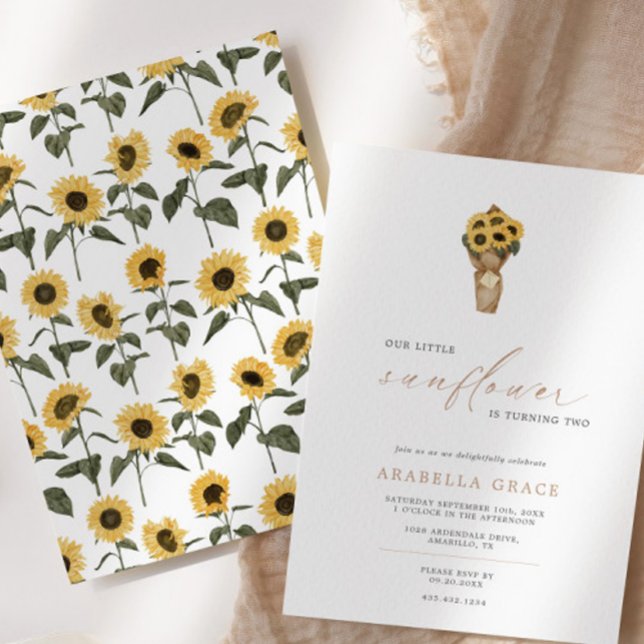 Our Little Sunflower - Rustic Autumn Birthday | Invitation (Available for print and instant digital download!)