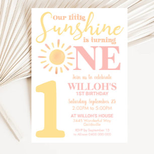 Our little Sunshine 1st Birthday Invitation Boho