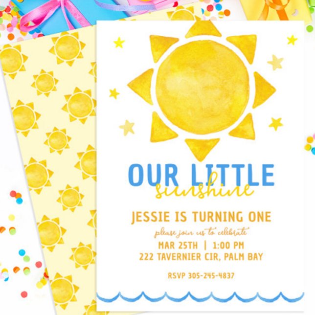 Our Little Sunshine 1st Birthday Invitation – Wate (Creator Uploaded)