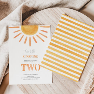 Our Little Sunshine 2nd Birthday Invitation 