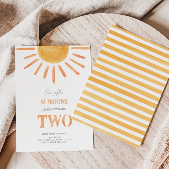 Our Little Sunshine 2nd Birthday Invitation  (Creator Uploaded)